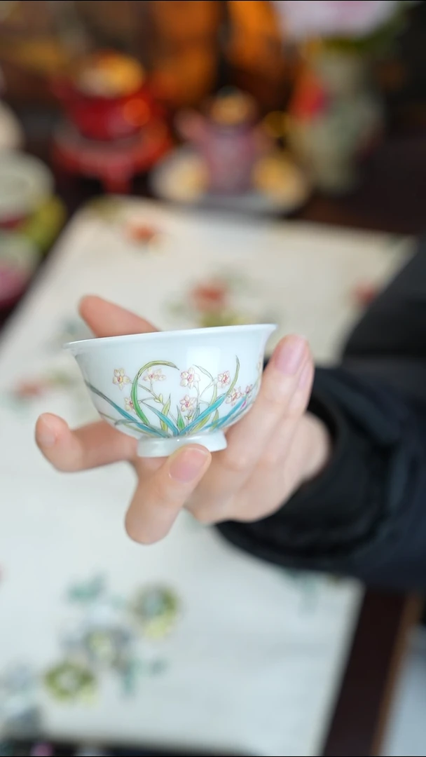 溢珍堂景德镇手工手绘珐琅彩杯