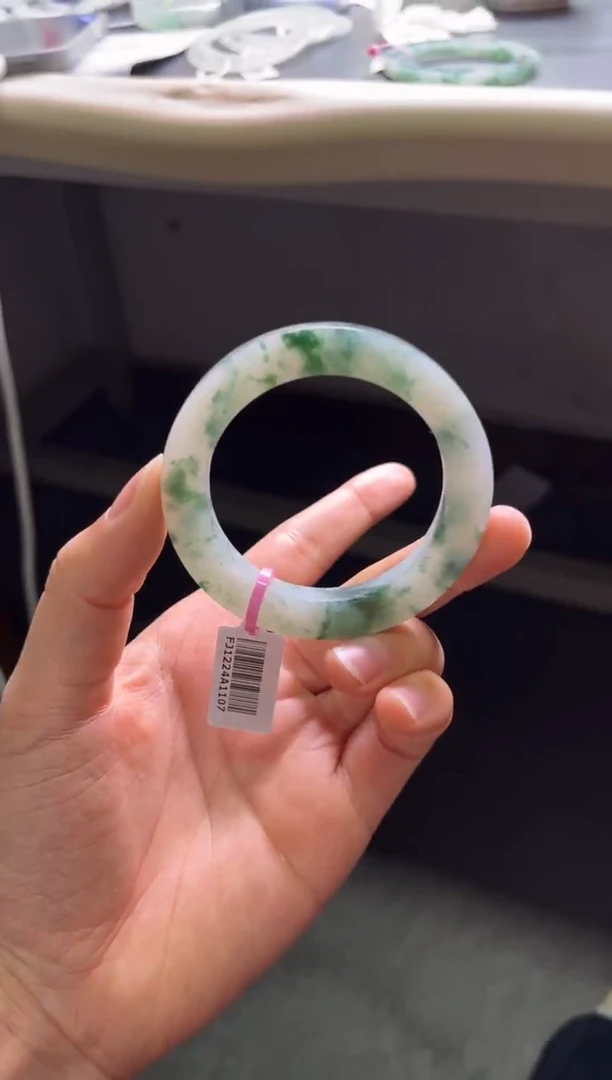 未镶嵌手镯定制翡翠冰胶飘花49-55