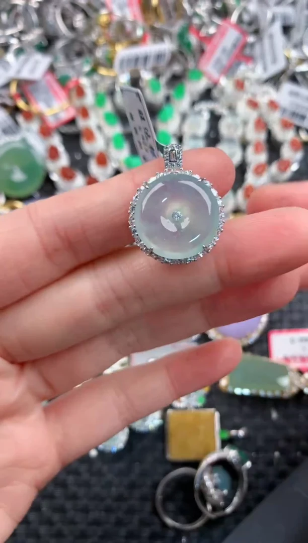 银S925镶嵌戒指翡翠555       6