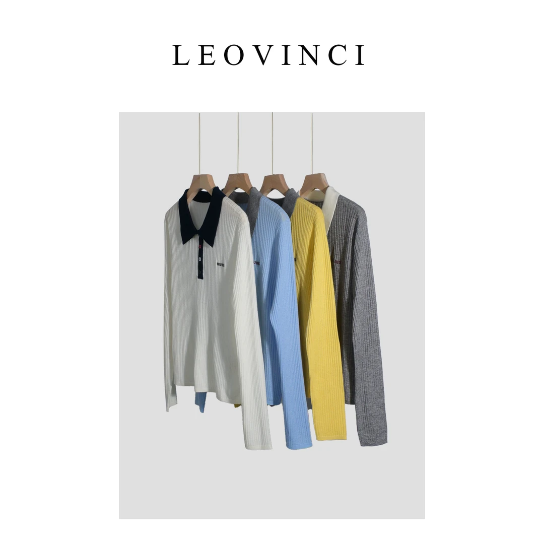 【糯云织】羊毛+桑蚕丝  Polo领纯色简约时尚都市风针织衫23-63619