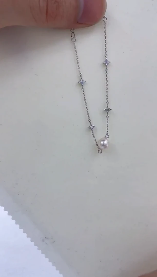 银S925镶嵌手链海水珍珠