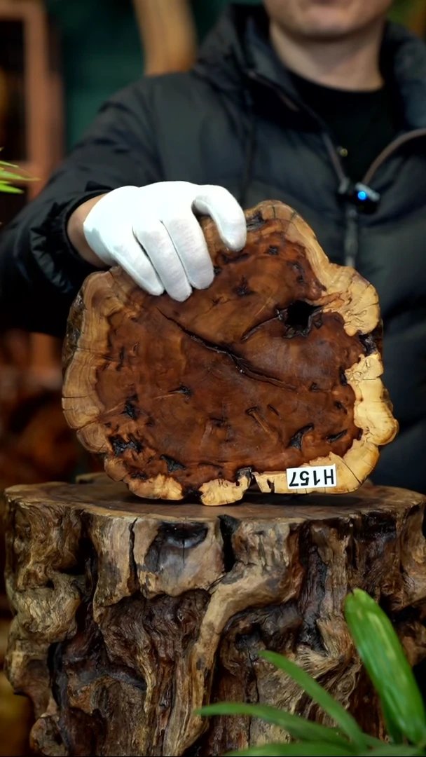 木玫***瑰雷击枣木底座