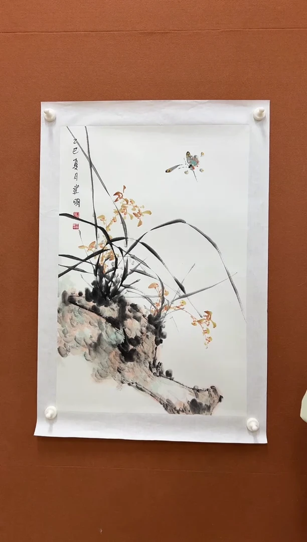 国画童建明四尺三开花鸟