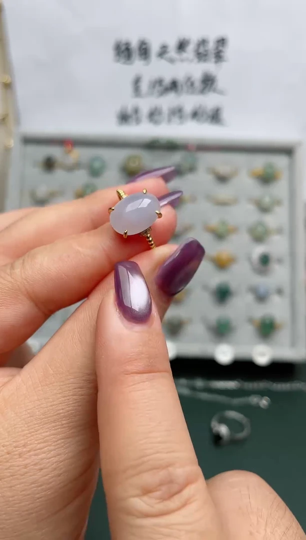 翡翠戒指银S925镶嵌.