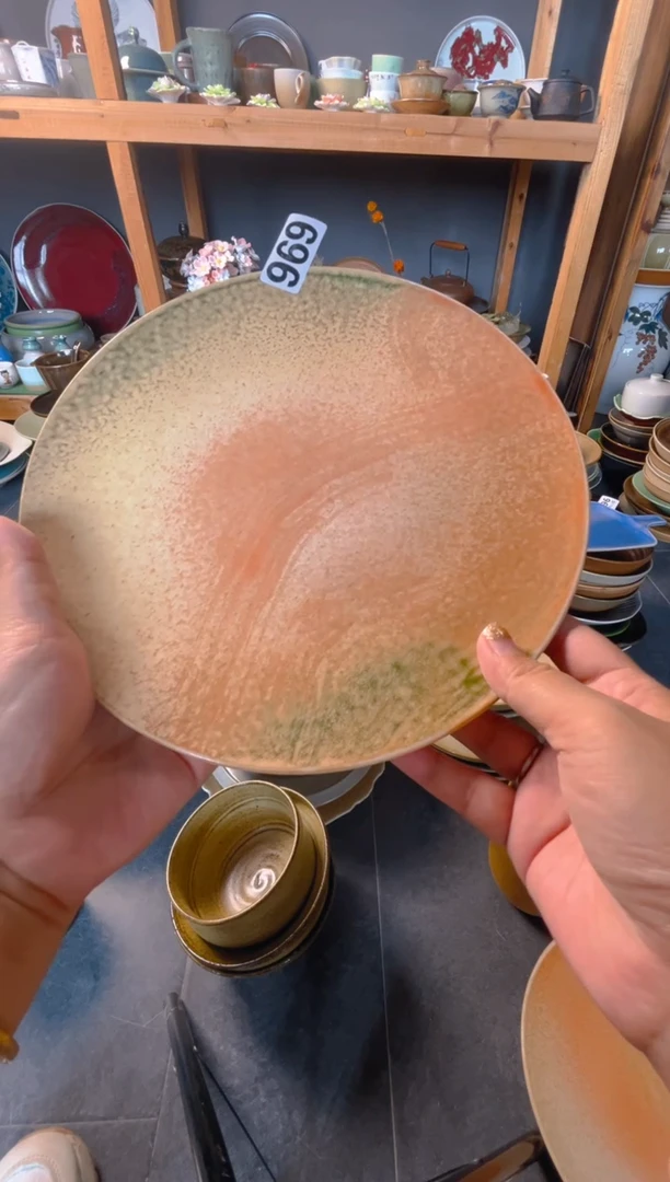 瓷片卿*久969窑变直边碟
