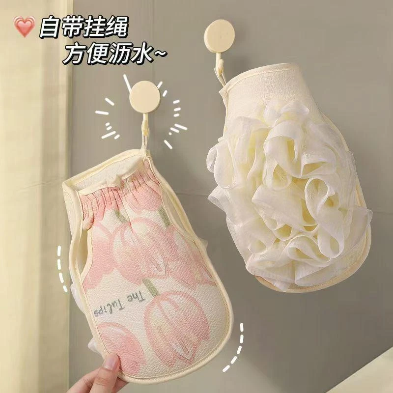 搓泥灰手套一体浴花洗澡神器沐浴球搓澡巾二合一wp