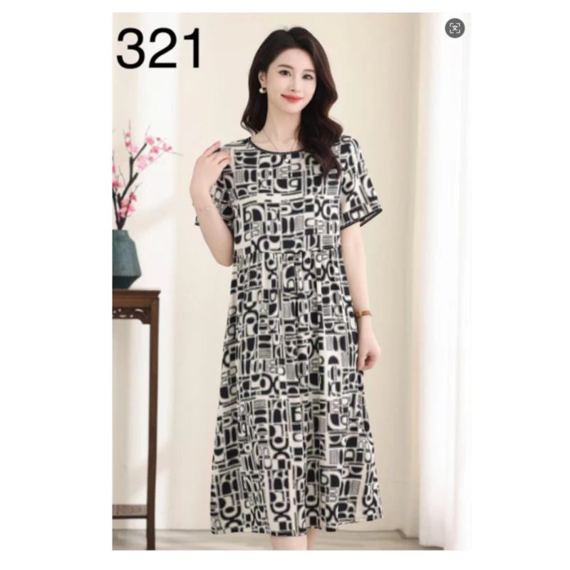 5-321-27款时尚印花连衣裙
