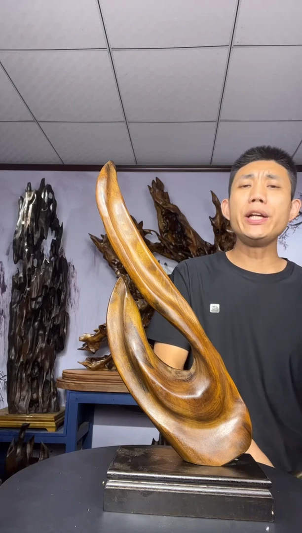 金丝楠木雕款麦*金丝楠木工艺品摆件