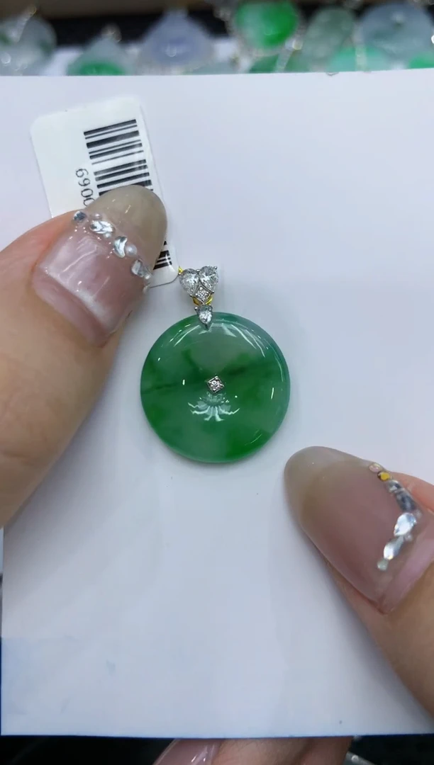 【闪购商品】翡翠颈饰18K金镶嵌222222222