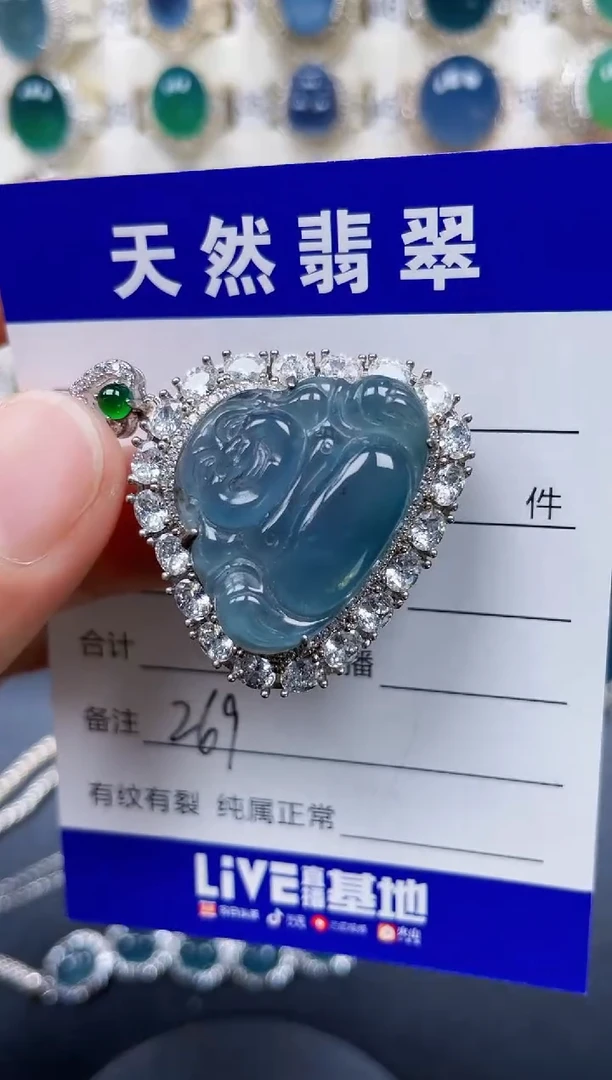 颈饰银S925镶嵌翡翠269