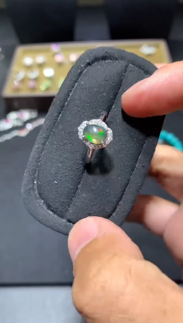 未镶嵌欧泊戒指F02