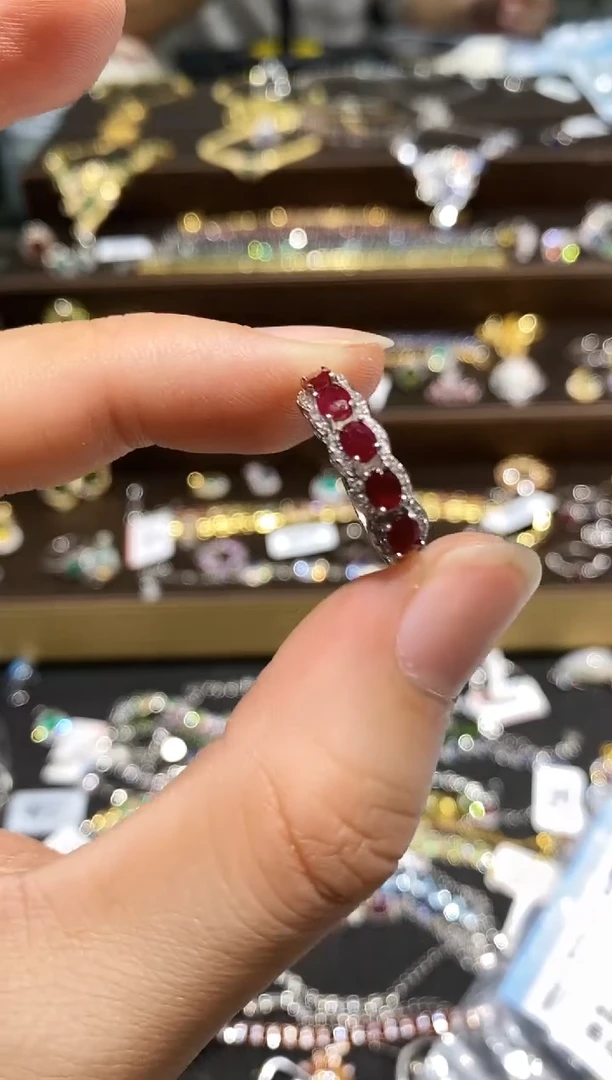 【闪购商品】红宝石戒指银S925镶嵌戒指