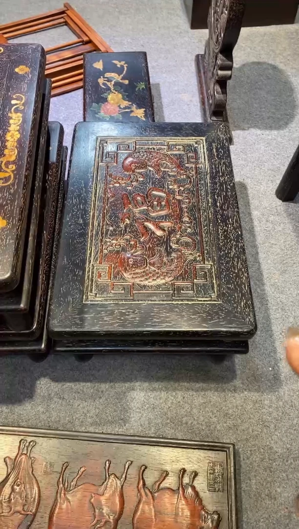 木紫檀拆件雕刻板以直播间实物为准微瑕老物件