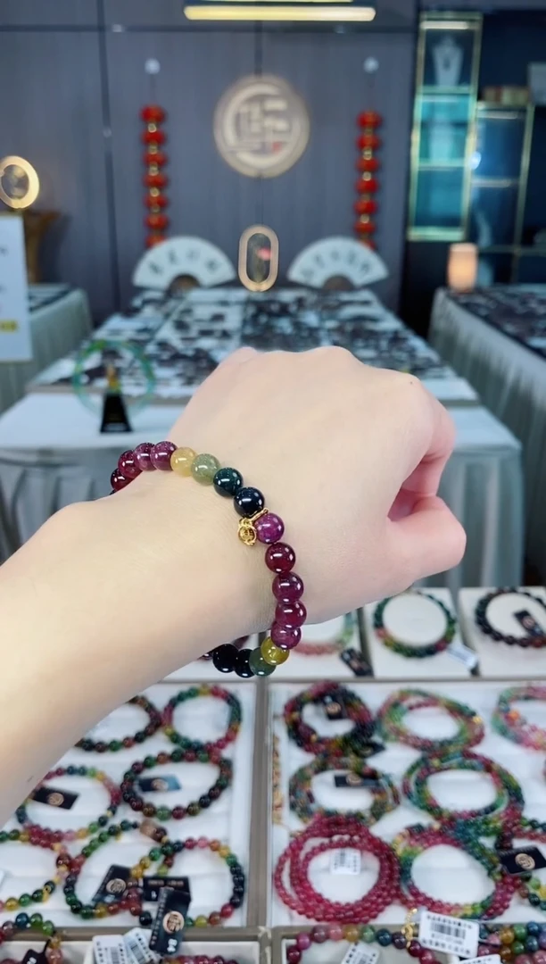 未镶嵌老矿碧玺单圈手串7mm+碧玺hon多样性发货一条