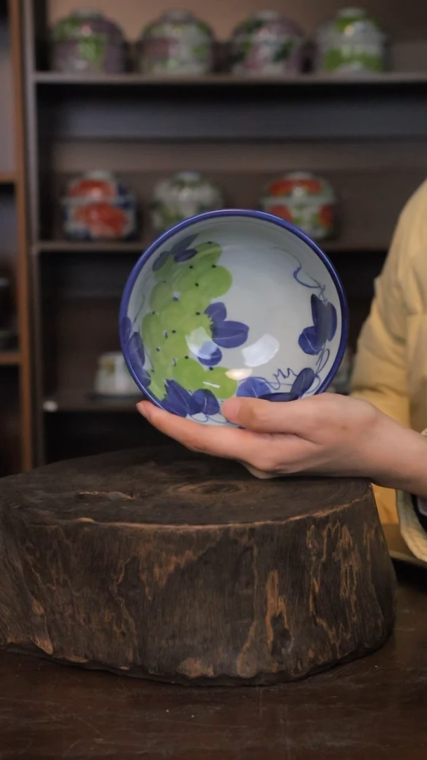 【闪购商品】椿野5寸鸡心碗（青提）C101*2