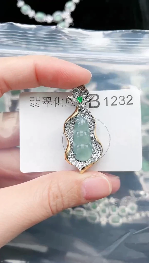 【闪购商品】翡翠颈饰未镶嵌1232赠皮绳