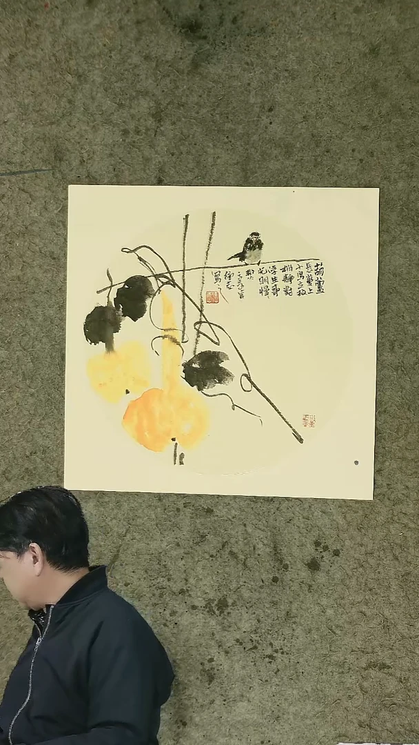 国画温德志老师国画禅意小品  50*50cm  斗方卡纸