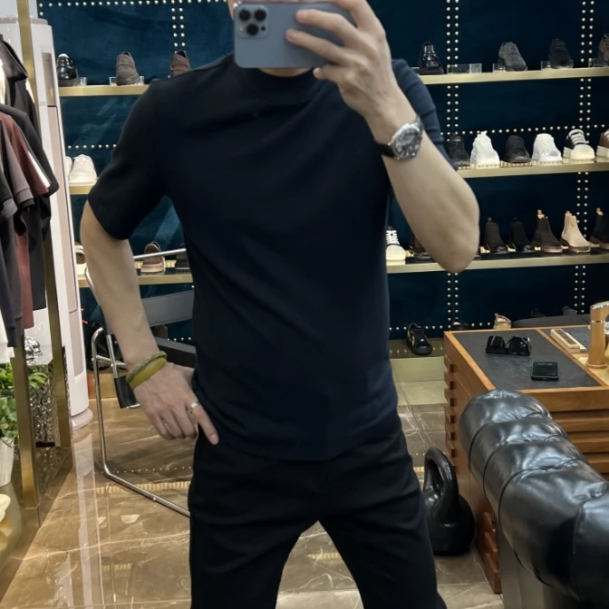 8888秋冬羊绒桑蚕丝混纺百搭拉绒半袖打底