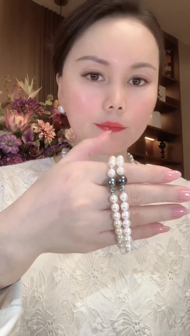 18K金镶嵌手串海水珍珠C8 多样性发货一件