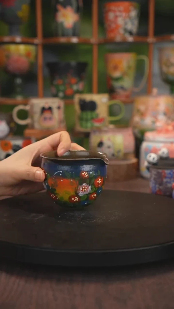 紫砂油画釉下彩手绘434