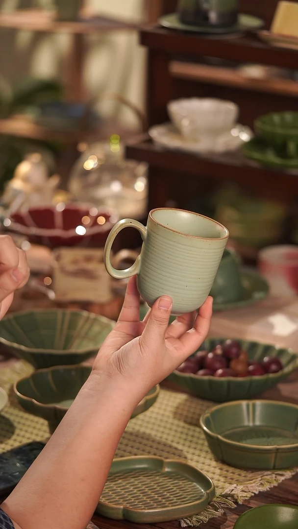 摆件陶景德镇高温单色釉@@