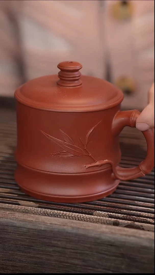 茶壶紫砂大红袍 竹节
