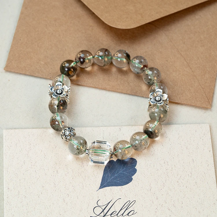 1222-【伯乐】绿幽灵原创diy水晶手串