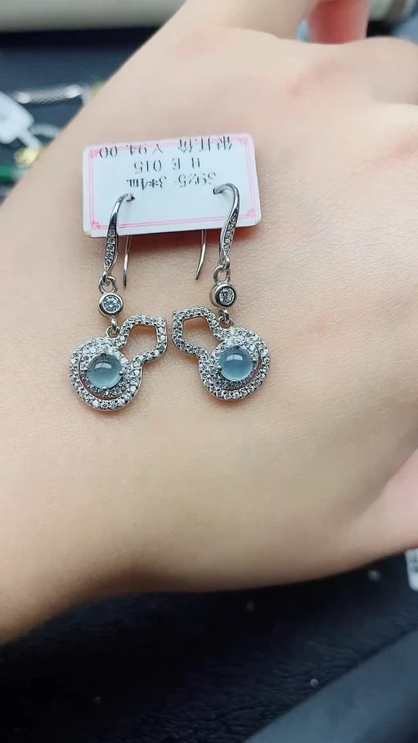银S925镶嵌戒指翡翠1