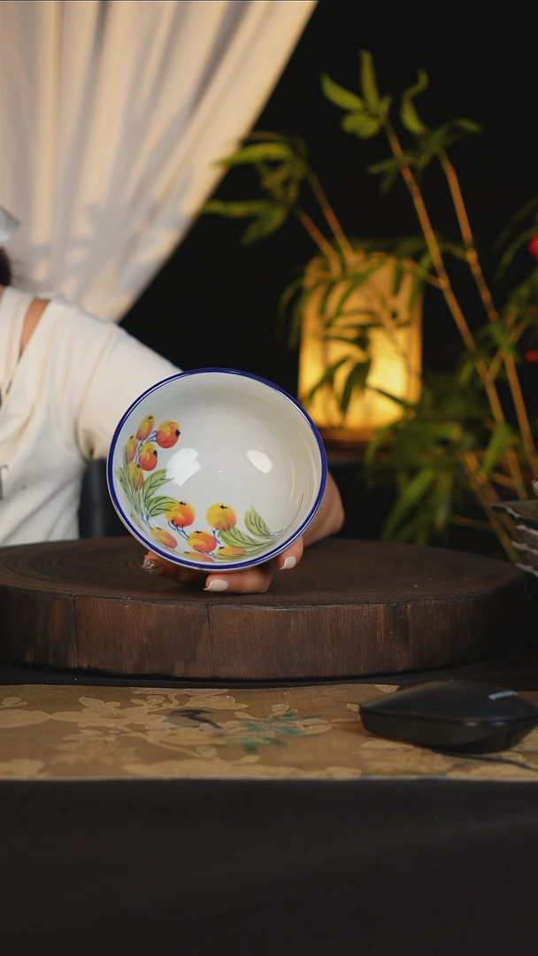 碗景德镇手工手绘高温釉下彩可进蒸箱烤箱洗碗机