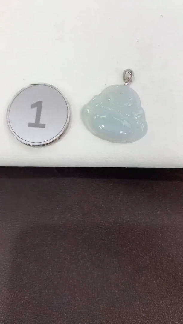 颈饰银S925镶嵌翡翠天然缅甸A货翡翠