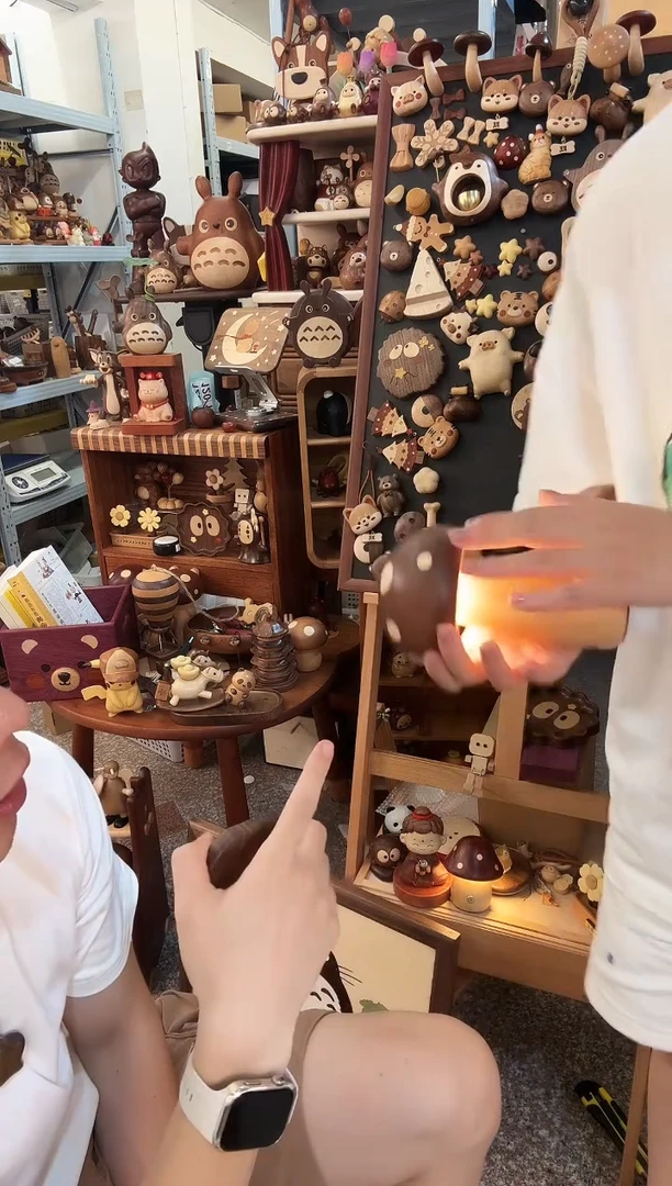 木瑕疵乌檀木大号蘑菇灯
