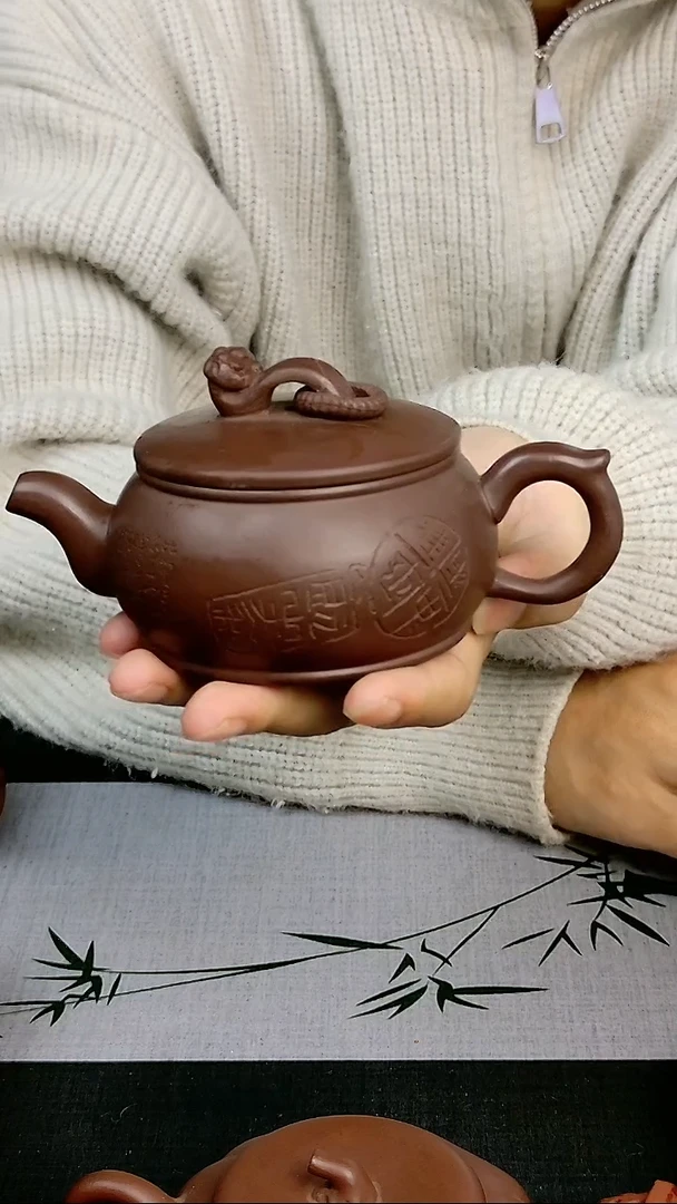 茶壶紫砂宜兴原矿紫砂作品如意