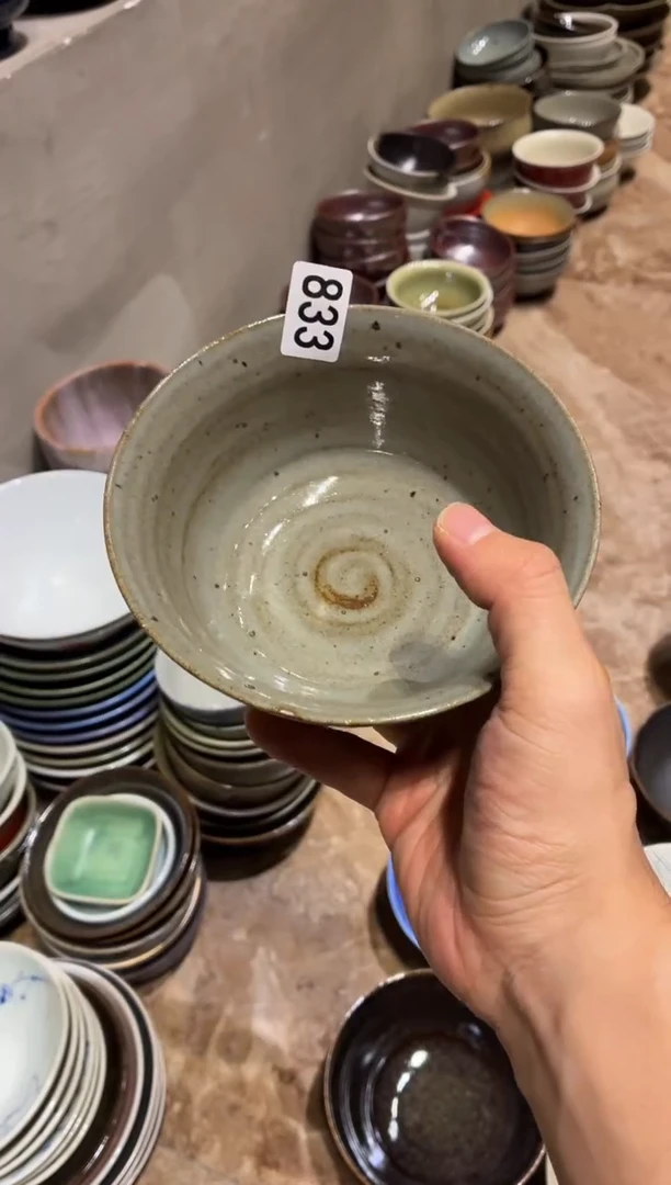 瓷片幸***?833灰色马蹄碗1个