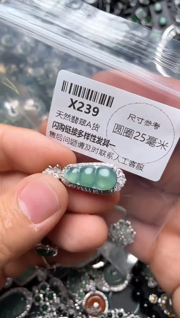 翡翠未镶嵌颈饰X239吊坠