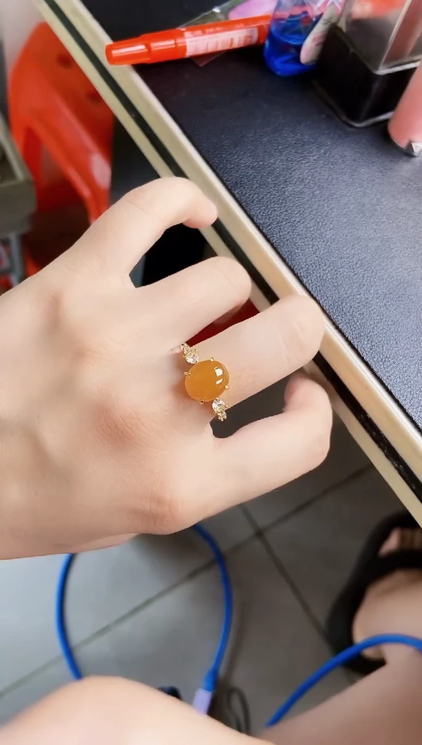 翡翠戒指银S925镶嵌124981