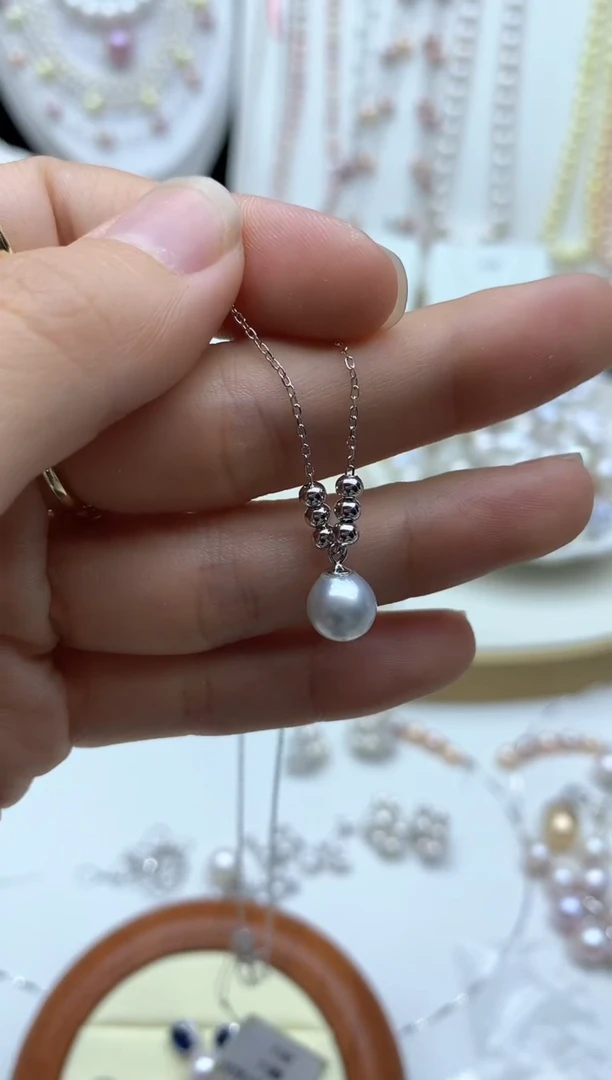 海水珍珠银S925镶嵌颈饰1