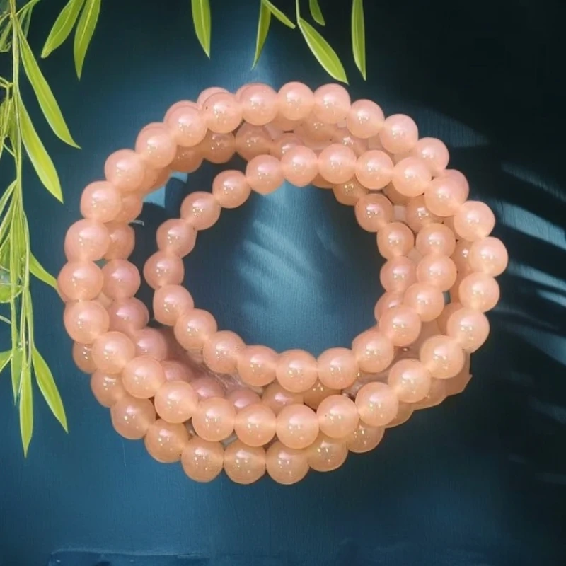 【恩鉴珠宝】天然玉石  062 藕粉108颗8mm