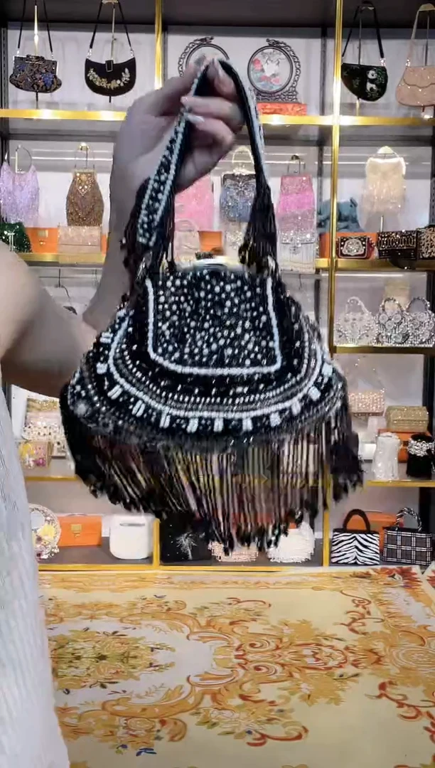 织物珠韵恒泽重工串珠手提包直播间女神专拍