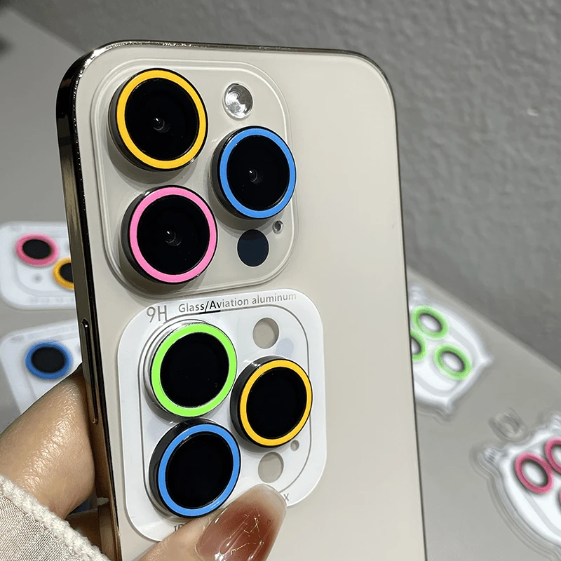 可爱苹果16Pro荧光镜头膜适用iPhone16ProMax发光款超清防摔后置