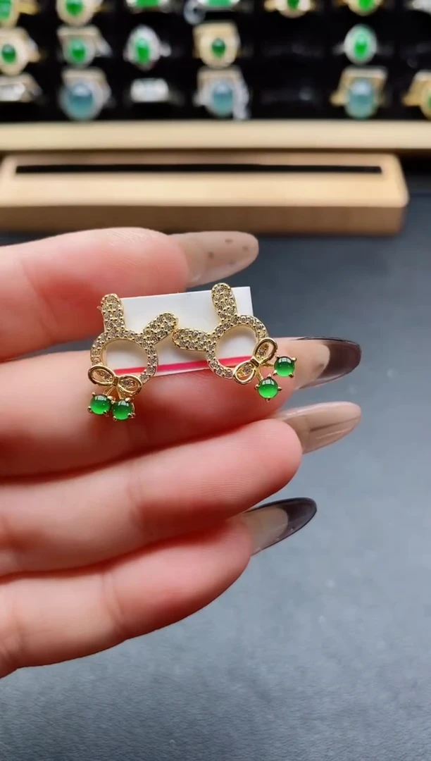 银S925镶嵌戒指翡翠1