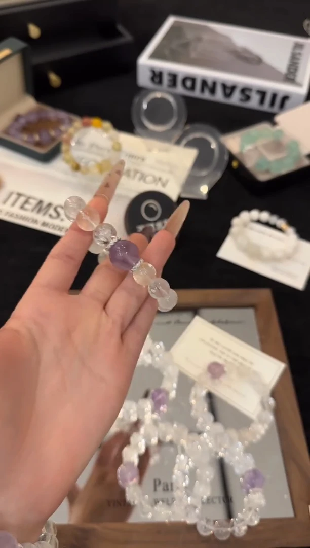 合金手链水晶碎钻紫葡萄x3567