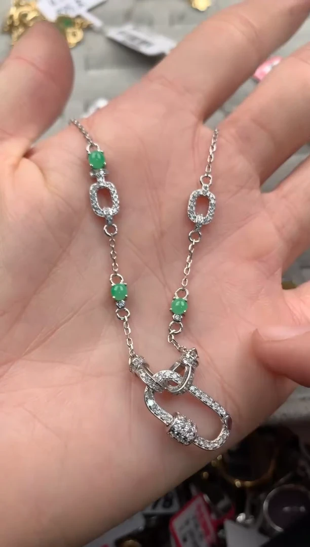 银S925镶嵌戒指翡翠555---7