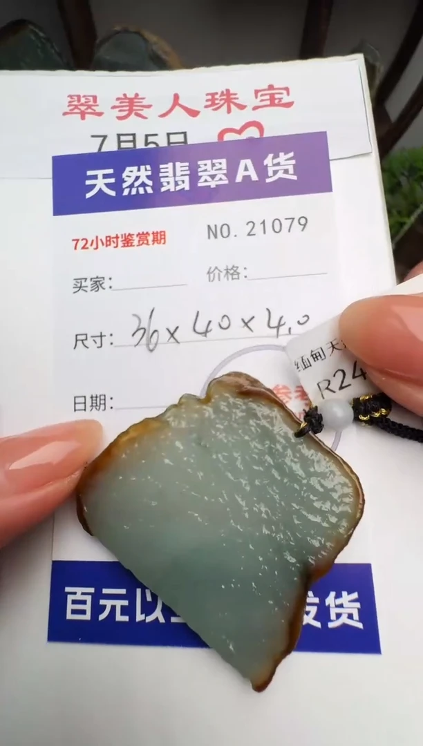 翡翠未镶嵌颈饰原石21079
