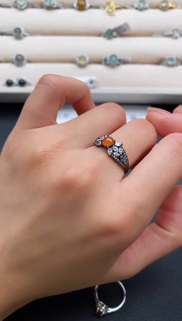 银S925镶嵌戒指翡翠2222222+8