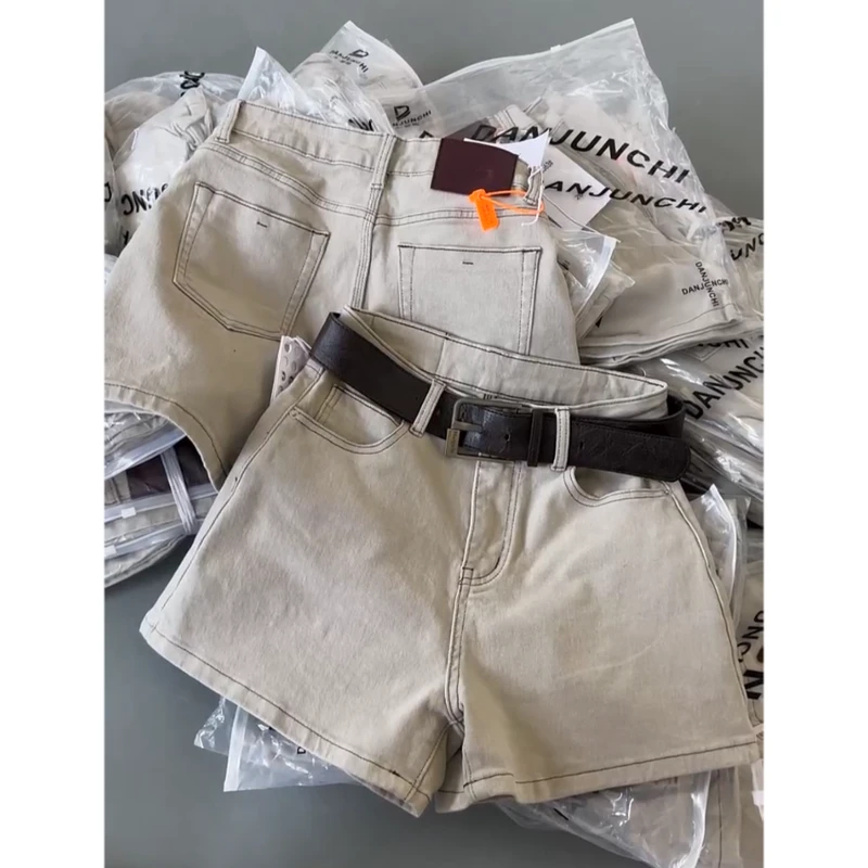 夏季新款洋气减龄直筒四分女时尚百搭显瘦牛仔短裤女夏