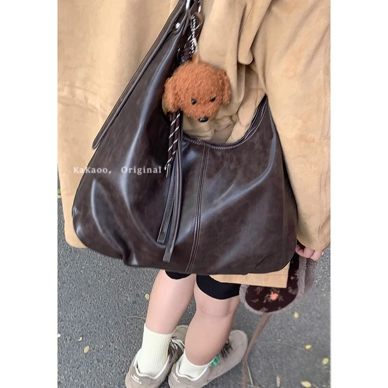 废土风复古腋下包包女秋冬2024新款潮时尚韩国托特包大容量斜挎包