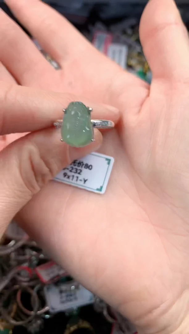 银S925镶嵌戒指翡翠4                  10