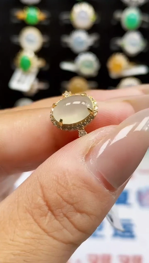 银S925镶嵌戒指翡翠00788