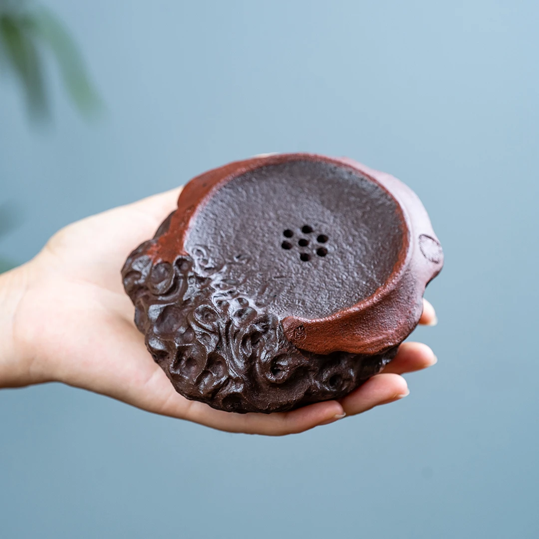 宜兴紫砂高端趣味手工太湖石小干泡创意承茶托蓄水茶承自用小壶承