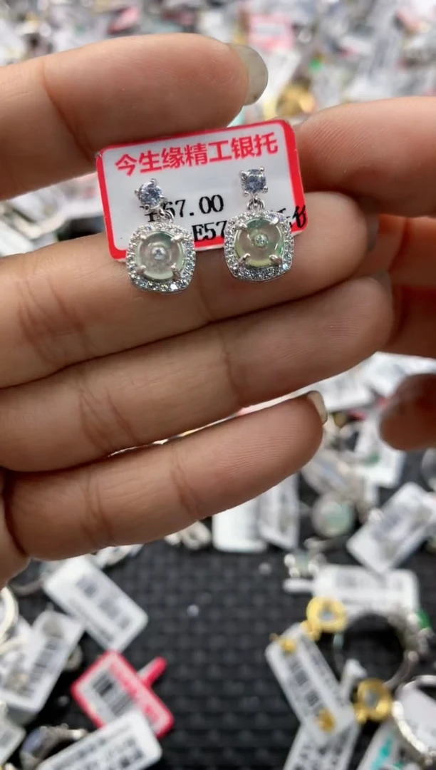 银S925镶嵌戒指翡翠171717----1